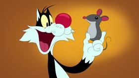 Screenshots from the 2020 Warner Bros. Television cartoon Holiday Purrchase