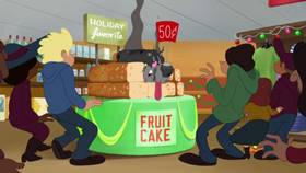 Screenshots from the 2020 Warner Bros. Television cartoon Holiday Purrchase