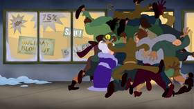 Screenshots from the 2020 Warner Bros. Television cartoon Holiday Purrchase