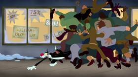 Screenshots from the 2020 Warner Bros. Television cartoon Holiday Purrchase