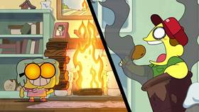 Screenshots from the 2020 Disney Television Animation cartoon Turkey Tussle