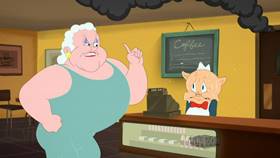 Screenshots from the 2021 Warner Bros. Television cartoon Daffuccino