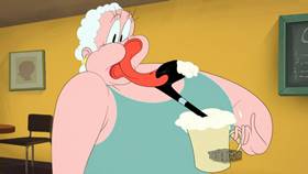 Screenshots from the 2021 Warner Bros. Television cartoon Daffuccino