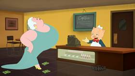 Screenshots from the 2021 Warner Bros. Television cartoon Daffuccino