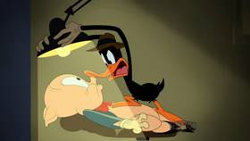 Screenshots from the 2021 Warner Bros. Television cartoon The Case of Porky