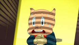 Screenshots from the 2021 Warner Bros. Television cartoon The Case of Porky