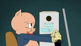 Screenshots from the 2021 Warner Bros. Television cartoon Parky Pig