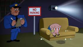 Screenshots from the 2021 Warner Bros. Television cartoon Parky Pig