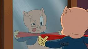 Screenshots from the 2021 Warner Bros. Television cartoon Parky Pig