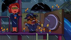 Screenshots from the 2021 Disney Television Animation cartoon Fast Foodie