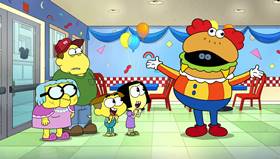 Screenshots from the 2021 Disney Television Animation cartoon Fast Foodie