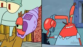 Screenshots from the 2021 United Plankton Pictures cartoon Squidward
