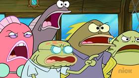 Screenshots from the 2021 United Plankton Pictures cartoon Squidward