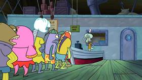 Screenshots from the 2021 United Plankton Pictures cartoon Squidward