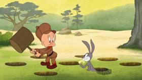 Screenshots from the 2021 Warner Bros. Television cartoon Hammer the Rabbit Hole