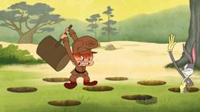 Screenshots from the 2021 Warner Bros. Television cartoon Hammer the Rabbit Hole