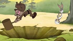 Screenshots from the 2021 Warner Bros. Television cartoon Hammer the Rabbit Hole