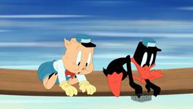 Screenshots from the 2021 Warner Bros. Television cartoon A Pane to Wash