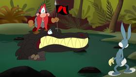 Screenshots from the 2021 Warner Bros. Television cartoon Sam-merica