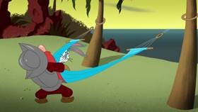 Screenshots from the 2021 Warner Bros. Television cartoon Sam-merica