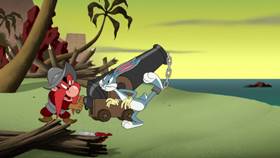 Screenshots from the 2021 Warner Bros. Television cartoon Sam-merica