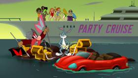 Screenshots from the 2021 Warner Bros. Television cartoon Sam-merica