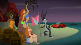 Screenshots from the 2021 Warner Bros. Television cartoon Sam-merica