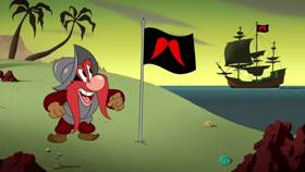 Screenshots from the 2021 Warner Bros. Television cartoon Sam-merica