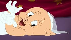 Screenshots from the 2021 Warner Bros. Television cartoon Daffy Psychic: New Love