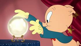 Screenshots from the 2021 Warner Bros. Television cartoon Daffy Psychic: New Love
