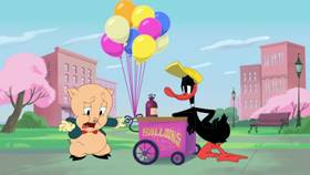 Screenshots from the 2021 Warner Bros. Television cartoon Balloon Salesman: Baboon