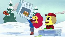 Screenshots from the 2021 Disney Television Animation cartoon Big City Greens Christmas Marathon