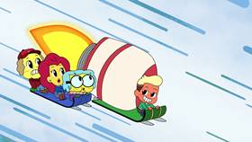 Screenshots from the 2021 Disney Television Animation cartoon Big City Greens Christmas Marathon