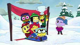 Screenshots from the 2021 Disney Television Animation cartoon Big City Greens Christmas Marathon