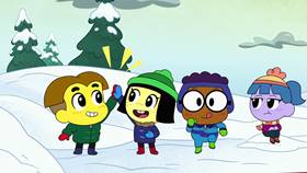 Screenshots from the 2021 Disney Television Animation cartoon Big City Greens Christmas Marathon