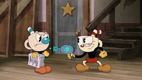 Screenshots from the 2022 Netflix cartoon Cupstaged