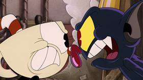 Screenshots from the 2022 Netflix cartoon Cupstaged