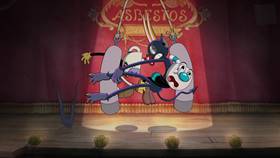 Screenshots from the 2022 Netflix cartoon Cupstaged