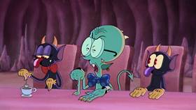 Screenshots from the 2022 Netflix cartoon A Very Devil Christmas