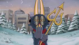 Screenshots from the 2022 Netflix cartoon A Very Devil Christmas