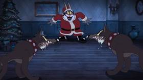 Screenshots from the 2022 Netflix cartoon A Very Devil Christmas