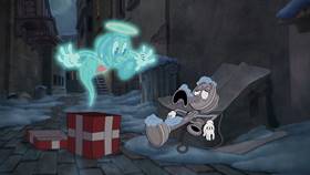 Screenshots from the 2022 Netflix cartoon A Very Devil Christmas