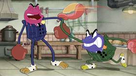 Screenshots from the 2022 Netflix cartoon Joyride