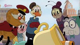 Screenshots from the 2022 Netflix cartoon Dance With Danger