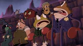 Screenshots from the 2022 Netflix cartoon The Devil & Ms. Chalice