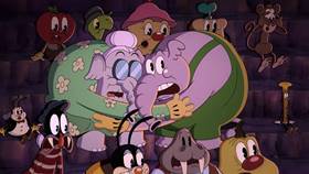 Screenshots from the 2022 Netflix cartoon The Devil & Ms. Chalice