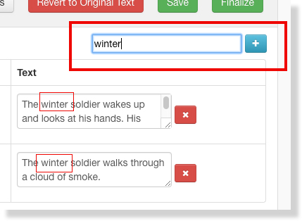 The editing interface is highlighted around a search bar with the word skydiving typed into it - the word skydiving appears in search results just below