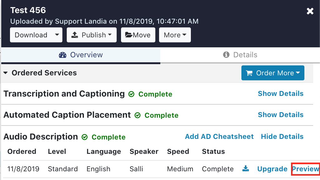 Audio Description Preview an Audio Description File 3Play Media Support