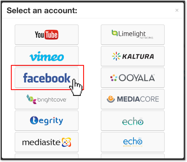 Select Facebook From List