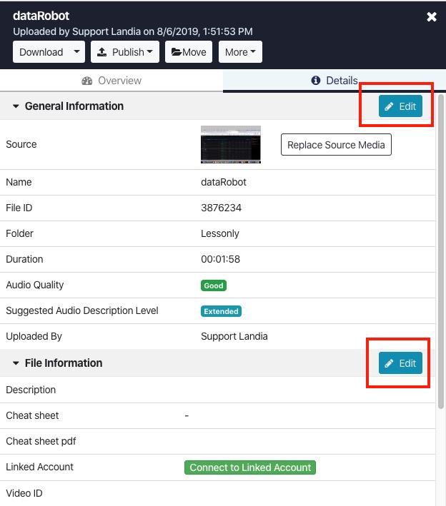 Click Metadata tab
